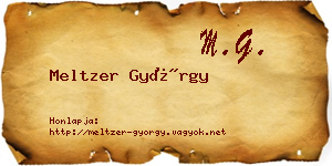 Meltzer György névjegykártya